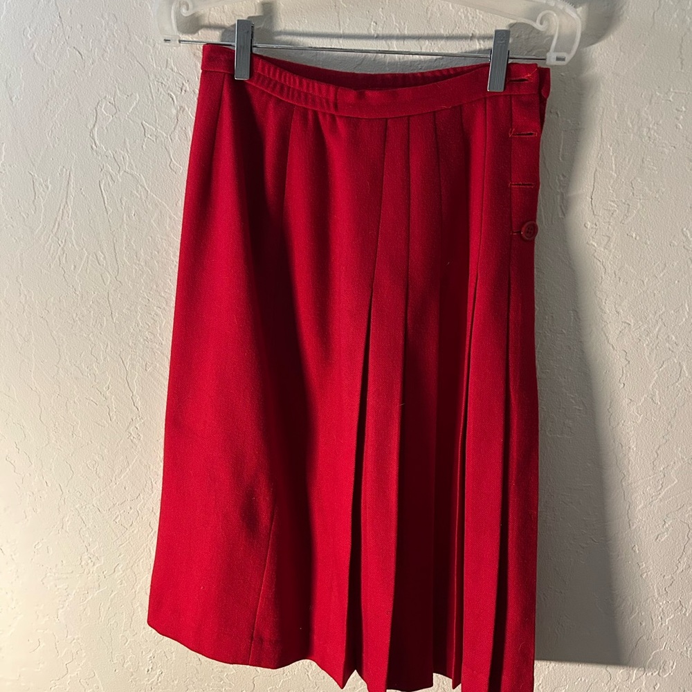 Vintage Vibrant Red A-Line Skirt